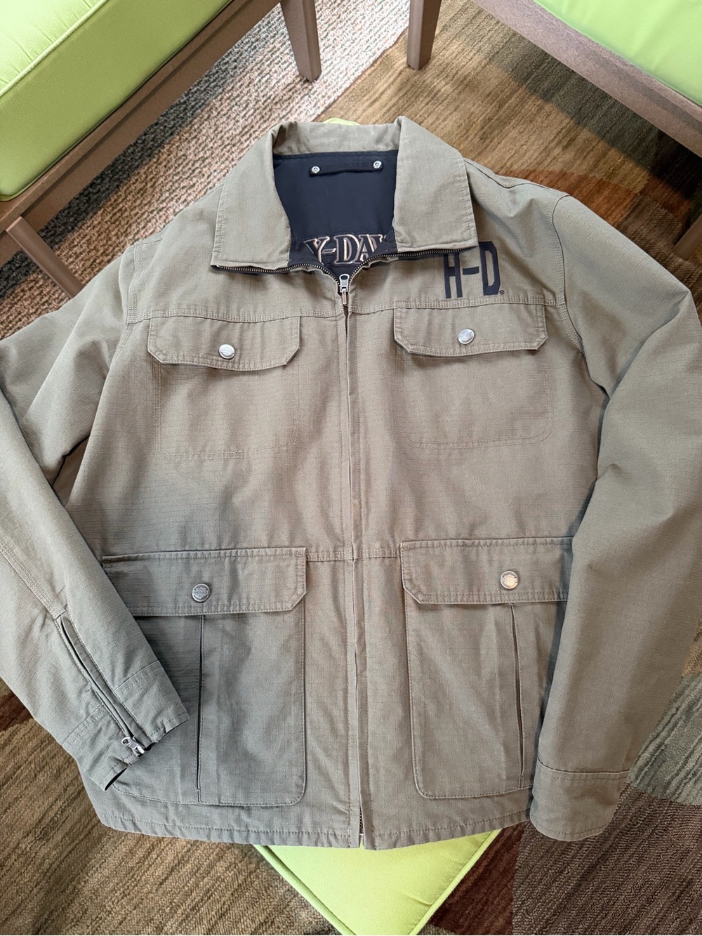 Harley-Davidson Reversible Olive/Black Utility Jacket - XL